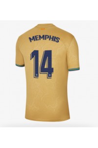 Barcelona Memphis Depay #14 Fotballdrakt Borte Klær 2022-23 Korte ermer